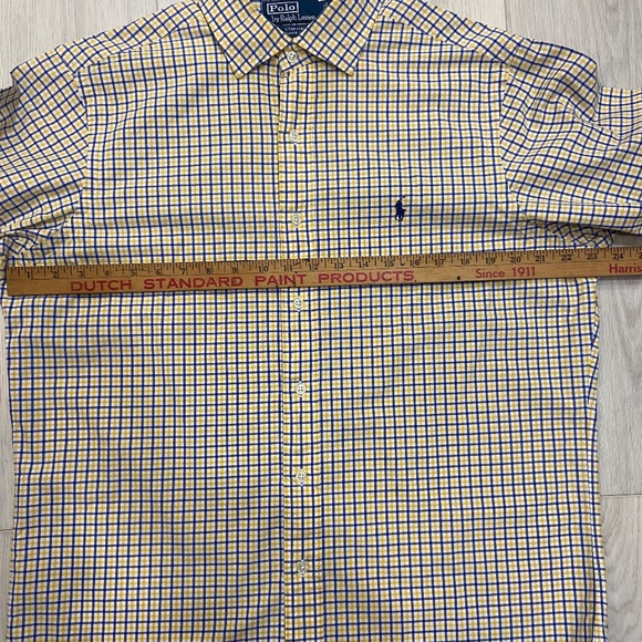 Polo by Ralph Lauren Blue & Yellow Plaid Button Down Classic Fit Mens Large - Picture 4 of 8